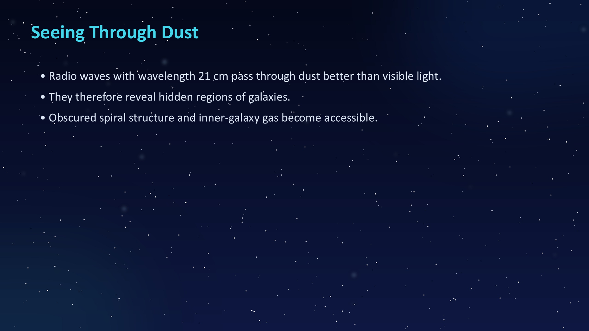 Original PowerPoint slide 024: Seeing Through Dust