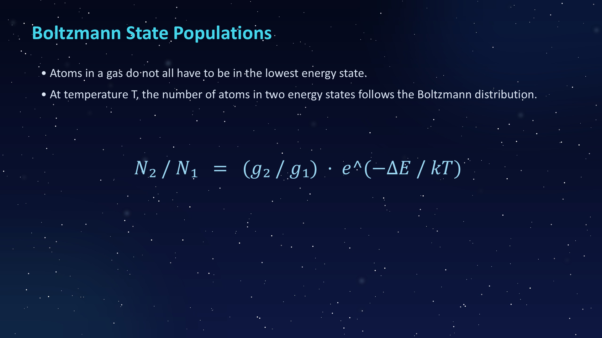 Original PowerPoint slide 025: Boltzmann State Populations