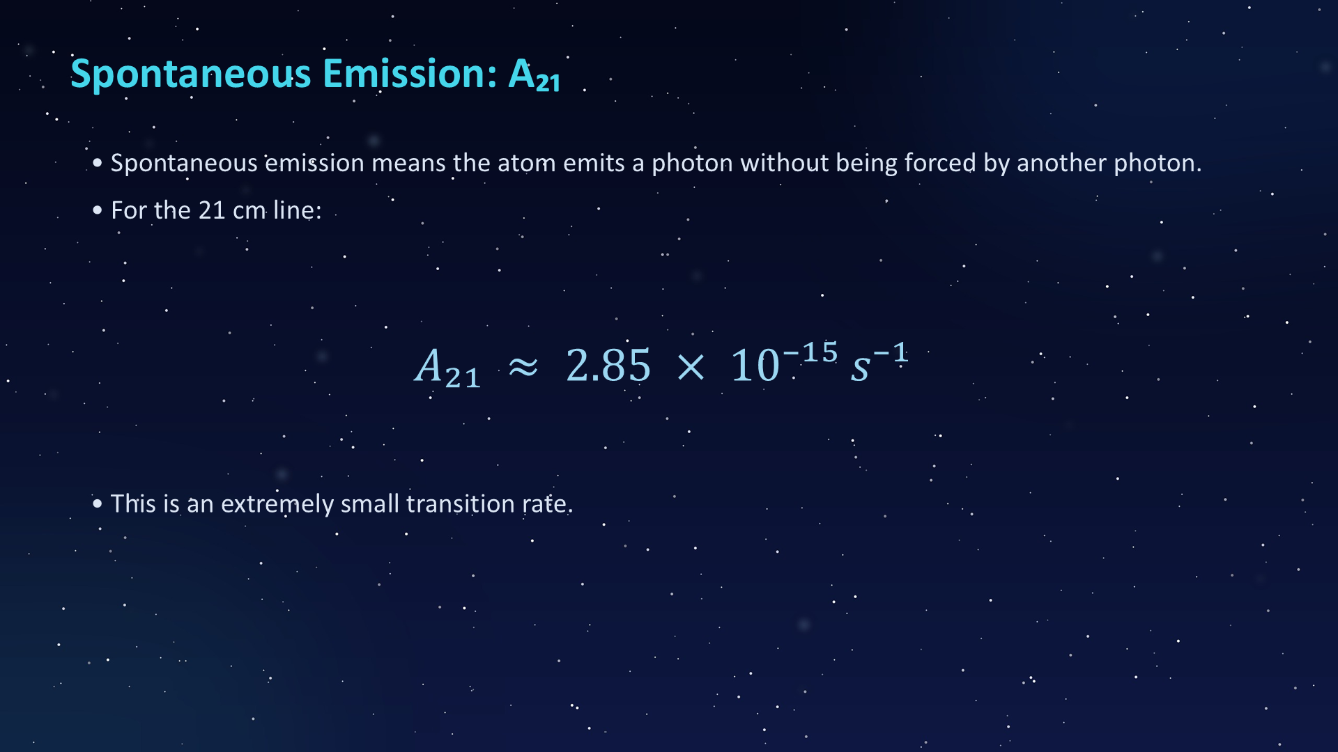 Original PowerPoint slide 031: Spontaneous Emission: A₂₁