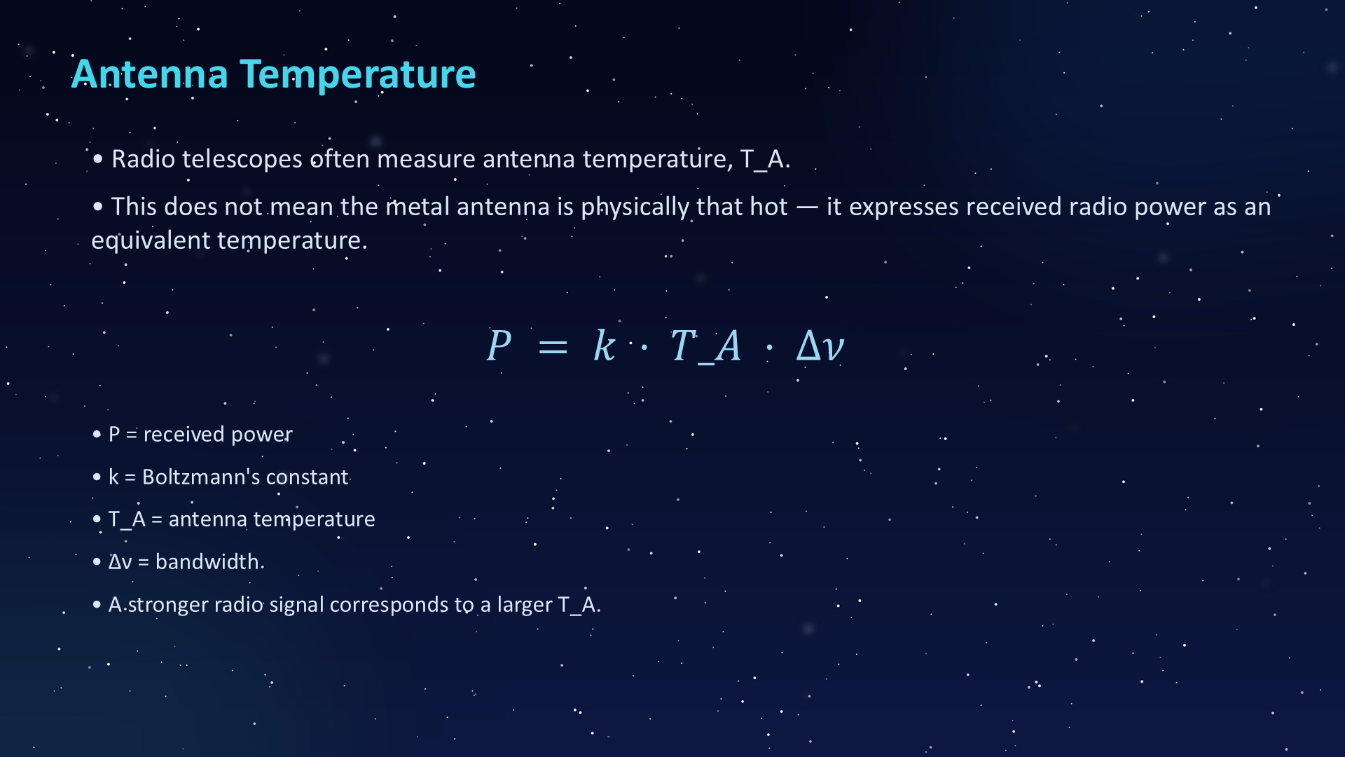 Original PowerPoint slide 037: Antenna Temperature