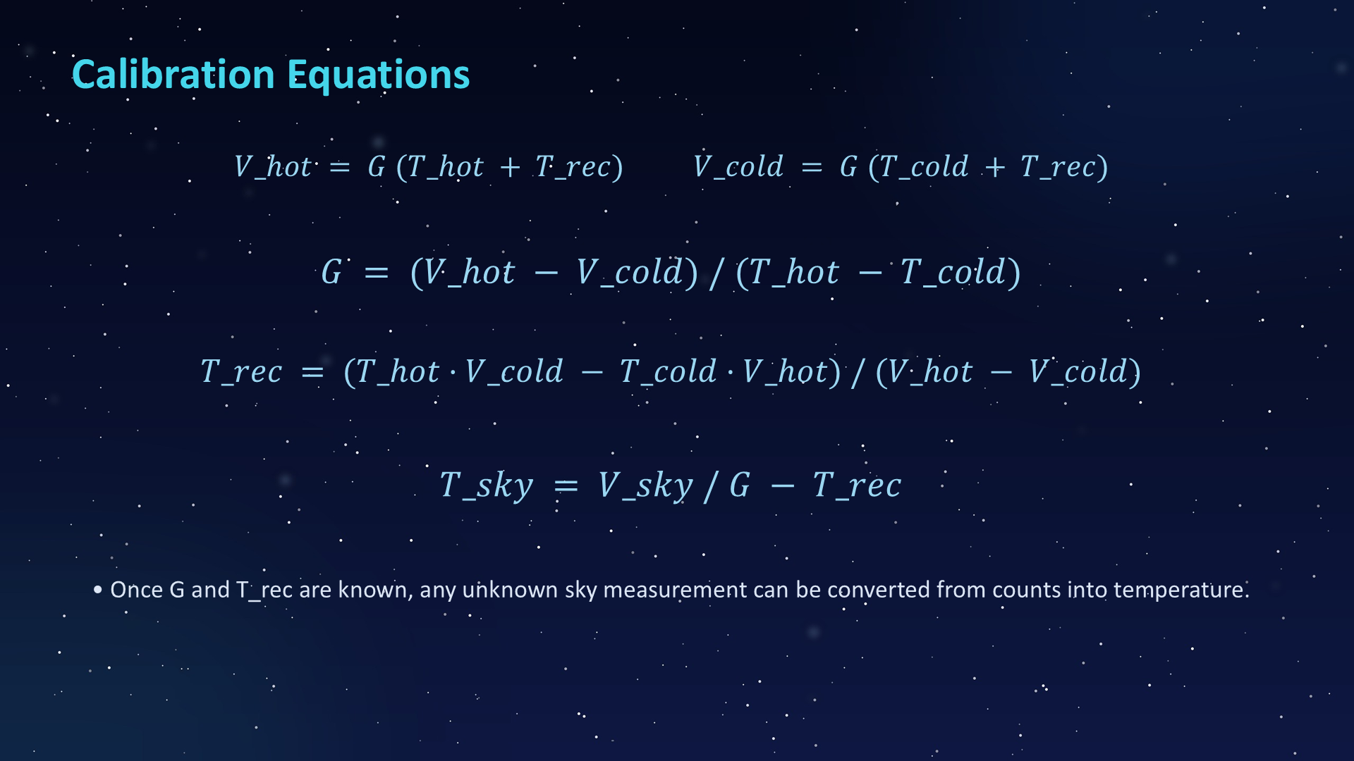 Original PowerPoint slide 039: Calibration Equations